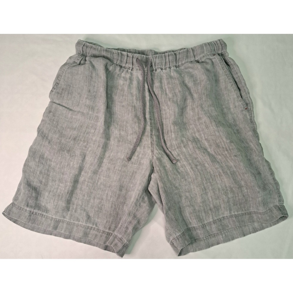 Daniel Buchler Men's 100% Linen Lounge Shorts XXL Lt Gray Quiet Luxury Old Money